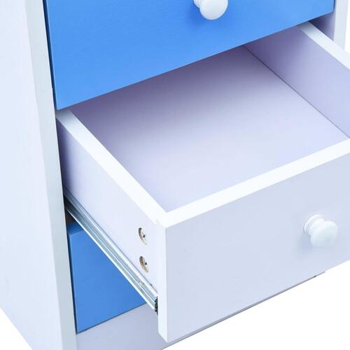 Børneskrivebord vipbart blå og hvid