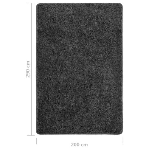 Shaggy gulvtæppe 200x290 cm skridsikker mørkegrå