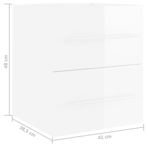 Badeværelsesmøbelsæt med håndvask spånplade hvid højglans