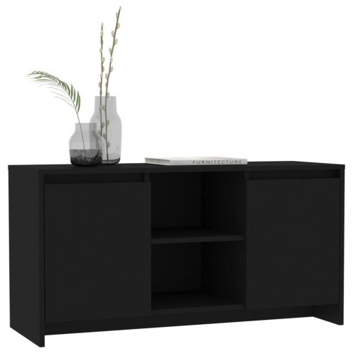 Tv-bord 102x37,5x52,5 cm konstrueret træ sort