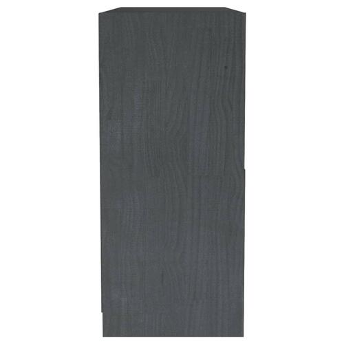 Bogreol 104x33x76 cm massivt fyrretræ grå