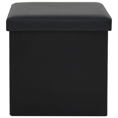 Foldbare opbevaringsskamler 2 stk. kunstlæder sort