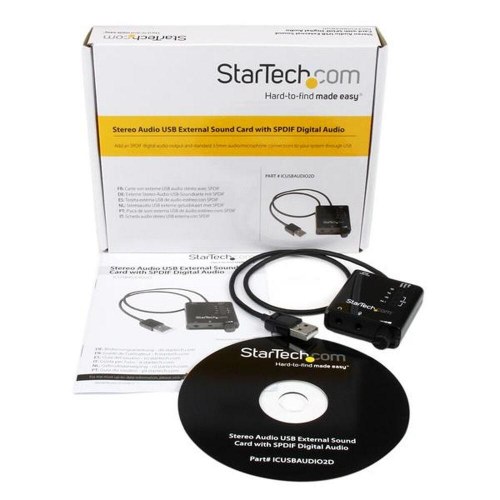 Eksternt lydkort StarTech ICUSBAUDIO2D USB 2.0 (sort)