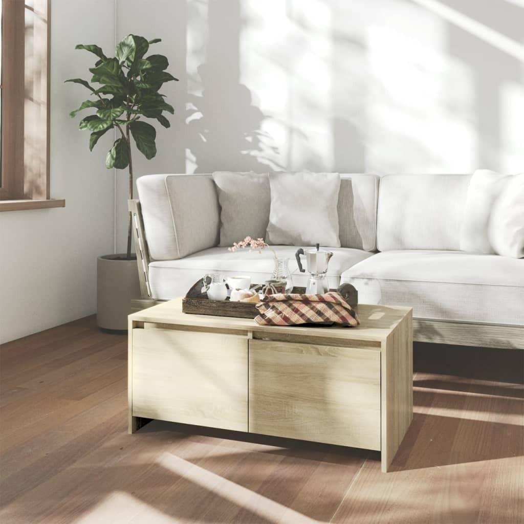 Sofabord 90x50x41,5 cm konstrueret træ sonoma-eg