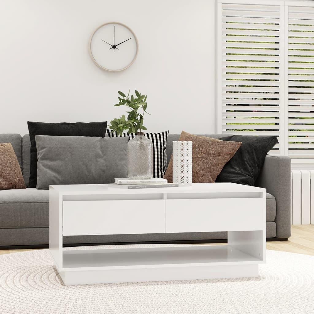 Sofabord 102,5x55x44 cm konstrueret træ hvid