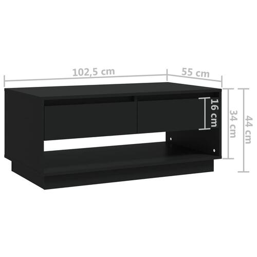 Sofabord 102,5x55x44 cm konstrueret træ sort