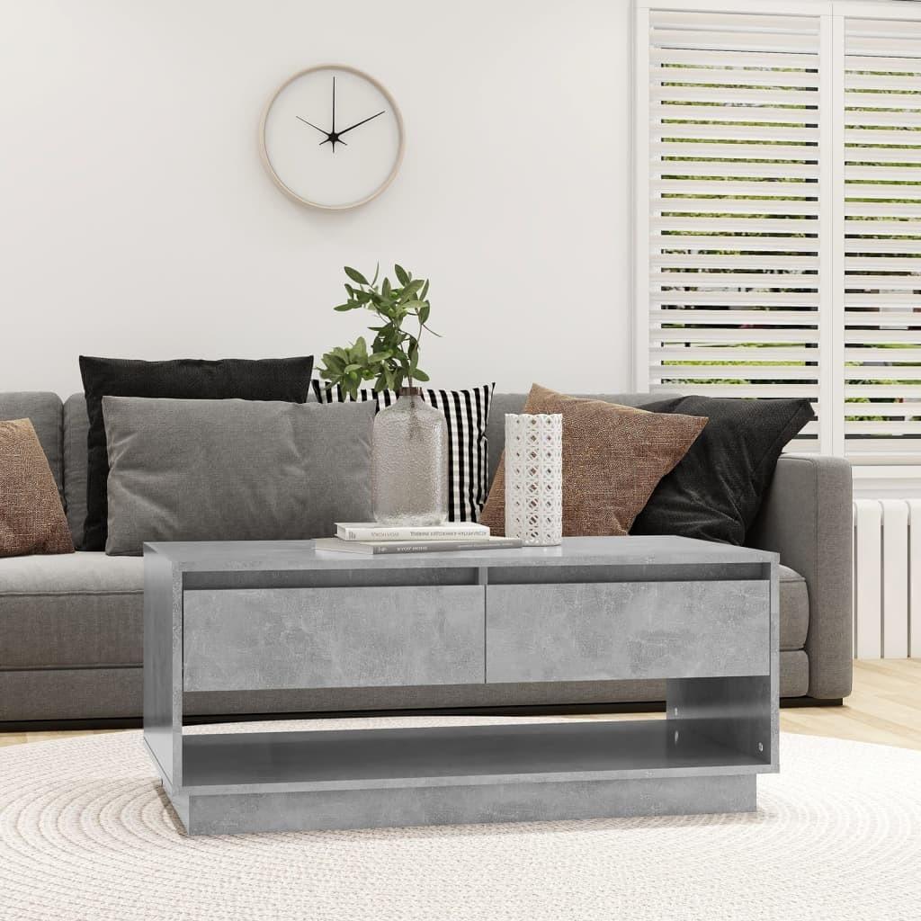 Sofabord 102,5x55x44 cm konstrueret træ betongrå