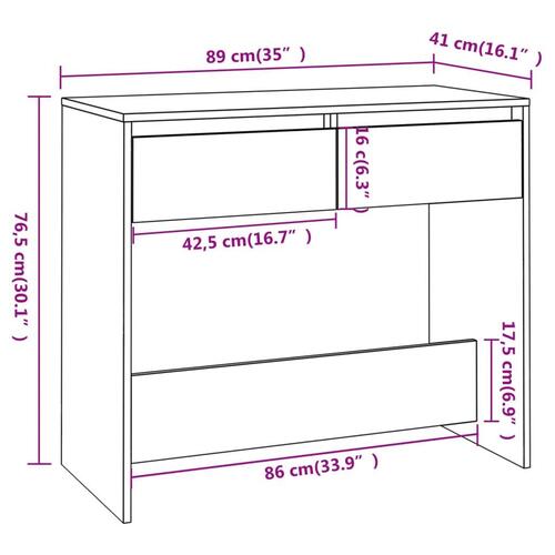 Konsolbord 89x41x76,5 cm stål hvid