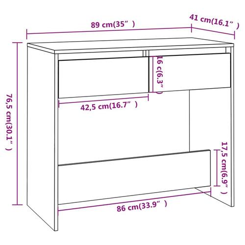 Konsolbord 89x41x76,5 cm stål hvid højglans