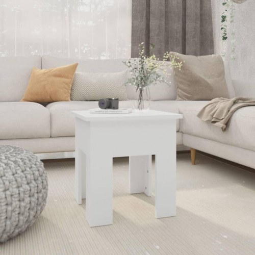 Sofabord 40x40x42 cm konstrueret træ hvid