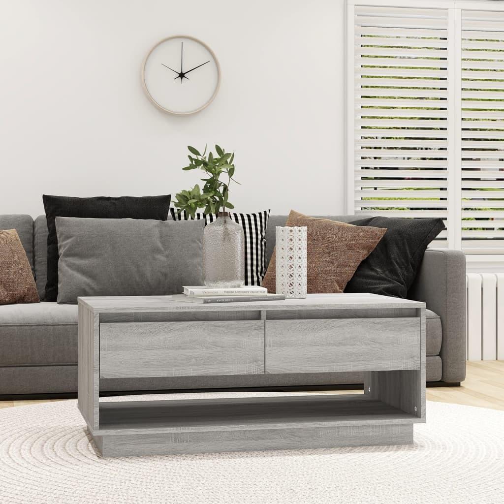 Sofabord 102,5x55x44 cm konstrueret træ grå sonoma-eg