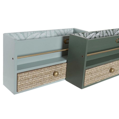 Multifunktionel organizer - grøn, træ/MDF, 30 × 9 × 17 cm (sæt af 2)