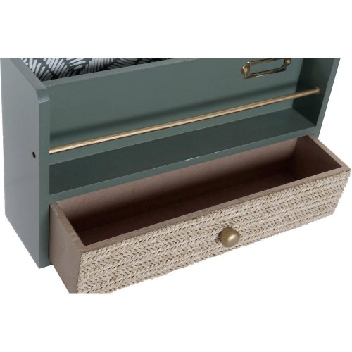 Multifunktionel organizer - grøn, træ/MDF, 30 × 9 × 17 cm (sæt af 2)
