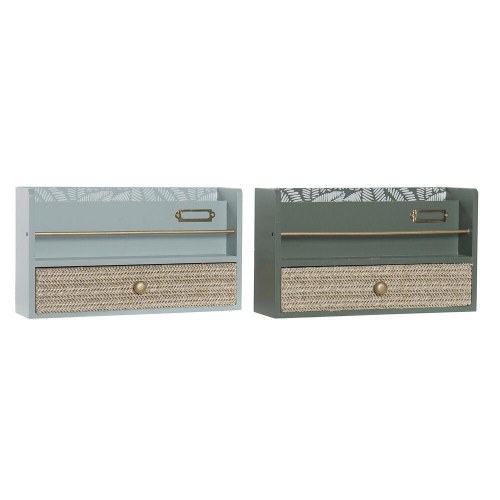 Multifunktionel organizer - grøn, træ/MDF, 30 × 9 × 17 cm (sæt af 2)