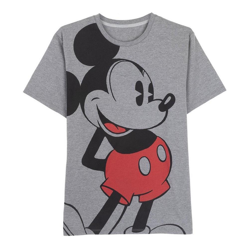 Kortærmet T-shirt til Mænd Mickey Mouse Grå Mørkegrå Voksne XL