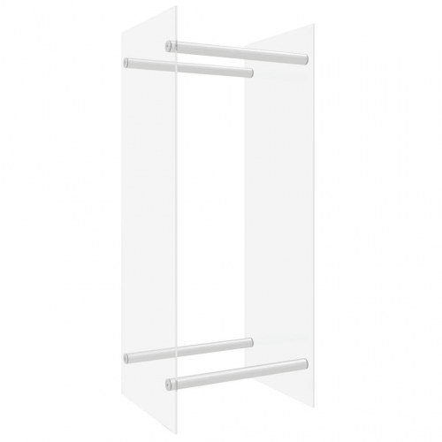 Brændestativ 40x35x100 cm hærdet glas transparent