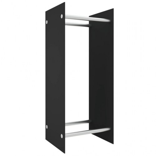Brændestativ 40 × 35 × 100 cm i hærdet glas - sort