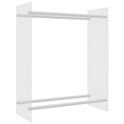 Brændestativ 80×35×100 cm i hærdet glas - transparent