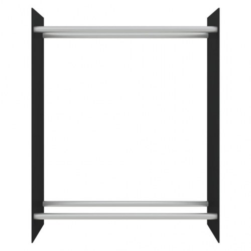 Brændestativ 80x35x100 cm hærdet glas sort