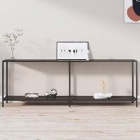 Konsolbord 220x35x75,5 cm hærdet glas sort