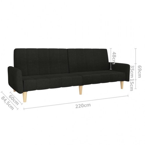 2-personers sovesofa stof sort