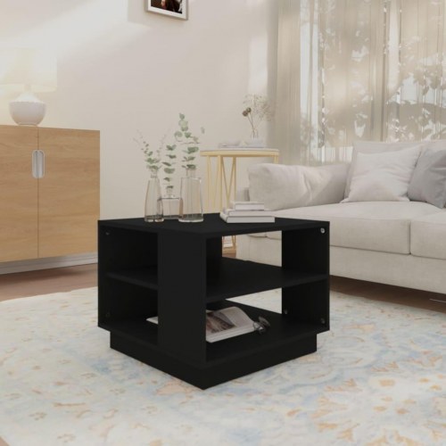 Sofabord i konstrueret træ - 55 × 55 × 43 cm, sort