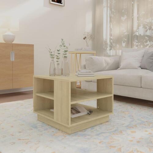 Sofabord 55x55x43 cm spånplade sonoma-eg