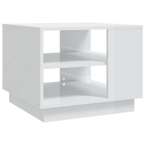Sofabord 55x55x43 cm spånplade hvid højglans