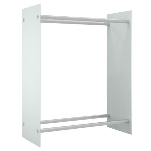Brændestativ 80 × 35 × 100 cm i hærdet glas - hvid
