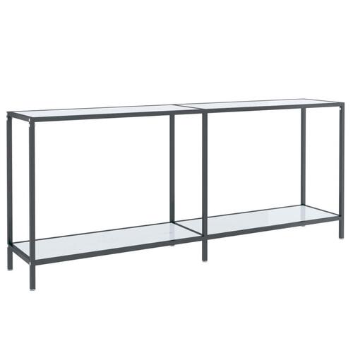 Konsolbord 180x35x75,5 cm hærdet glas hvid