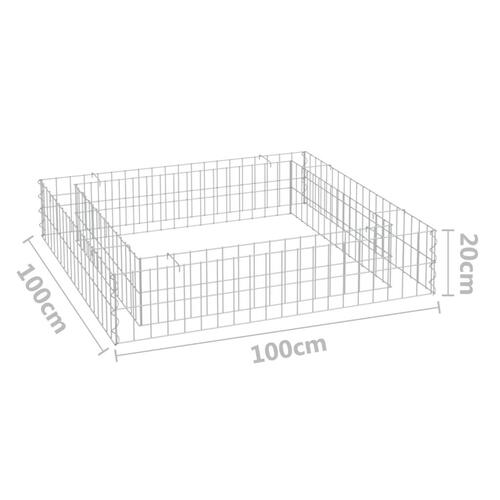 Gabion-højbed 100x100x20 cm galvaniseret stål