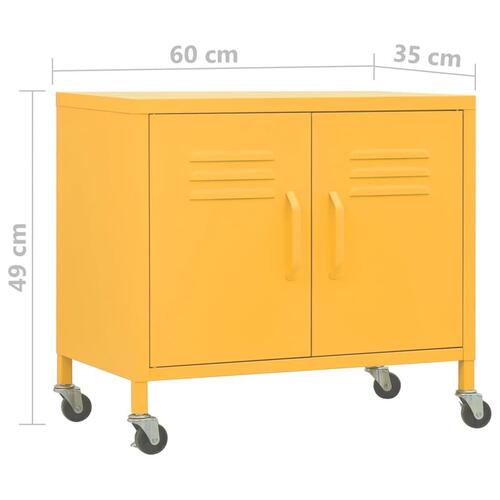 Opbevaringsskab 60x35x56 stål sennepsgul