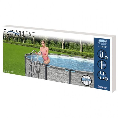 Bestway Flowclear poolstige 4 trin - 122 cm, grå