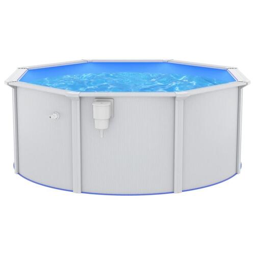 Swimmingpool med stålvæg 300x120 cm hvid