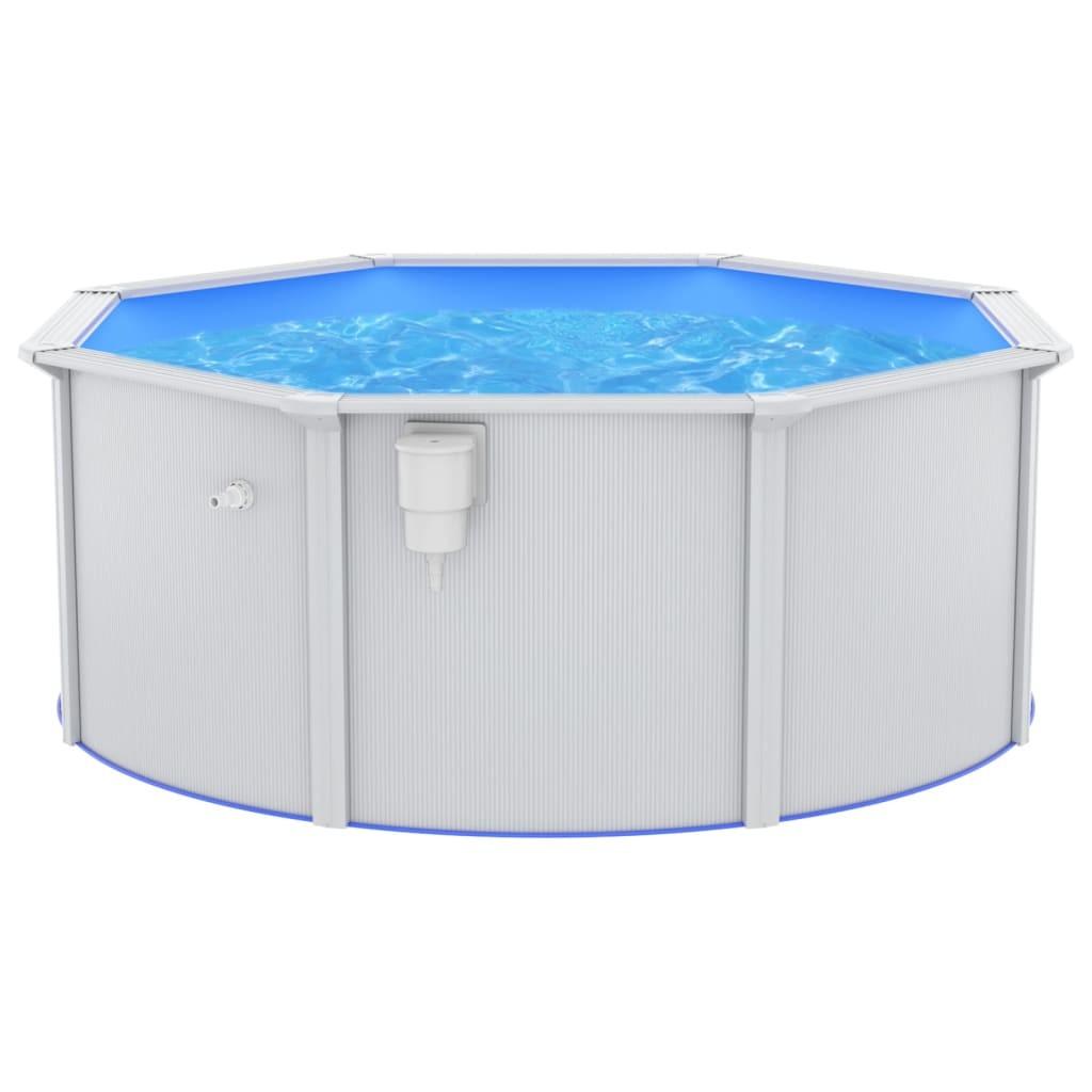 Swimmingpool med stålvæg 300x120 cm hvid