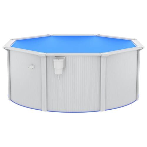 Swimmingpool med stålvæg 300x120 cm hvid
