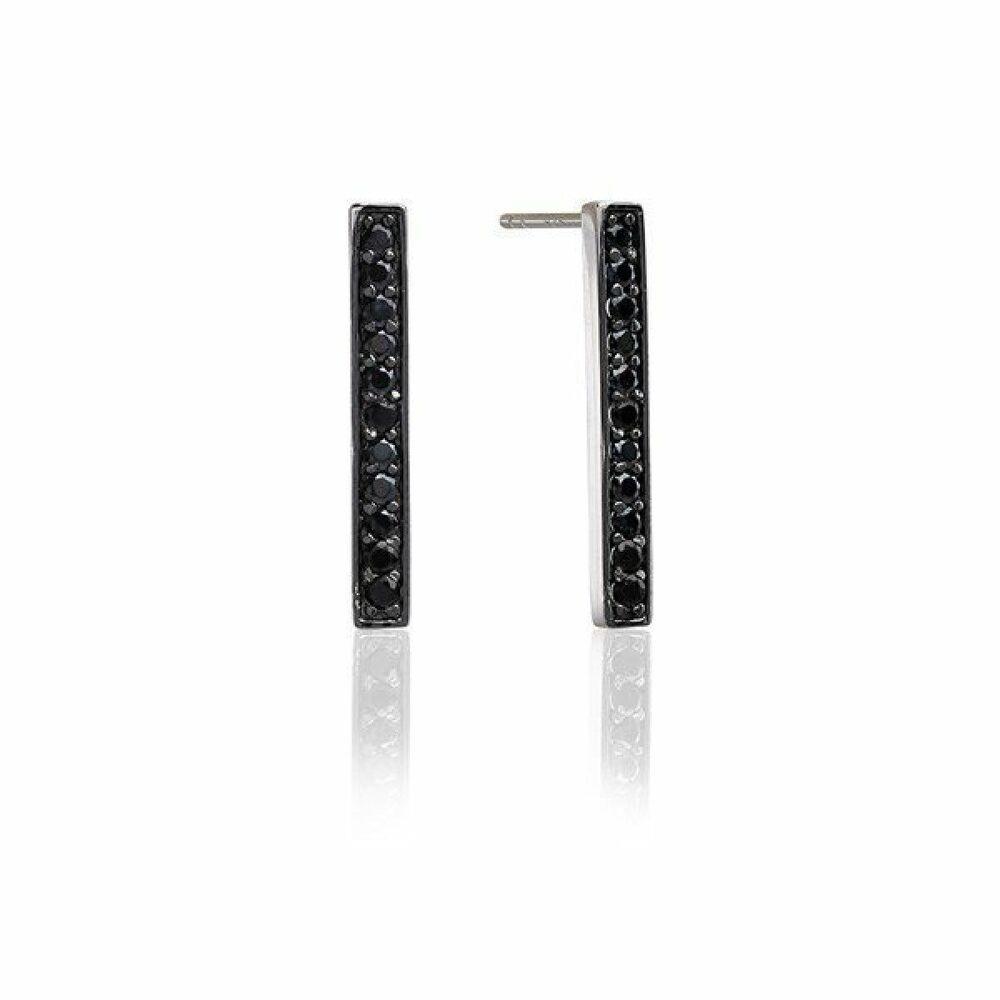 Sif Jakobs øreringe til kvinder SJ-E1023-BK, 2,5 cm - sterling sølv, grå