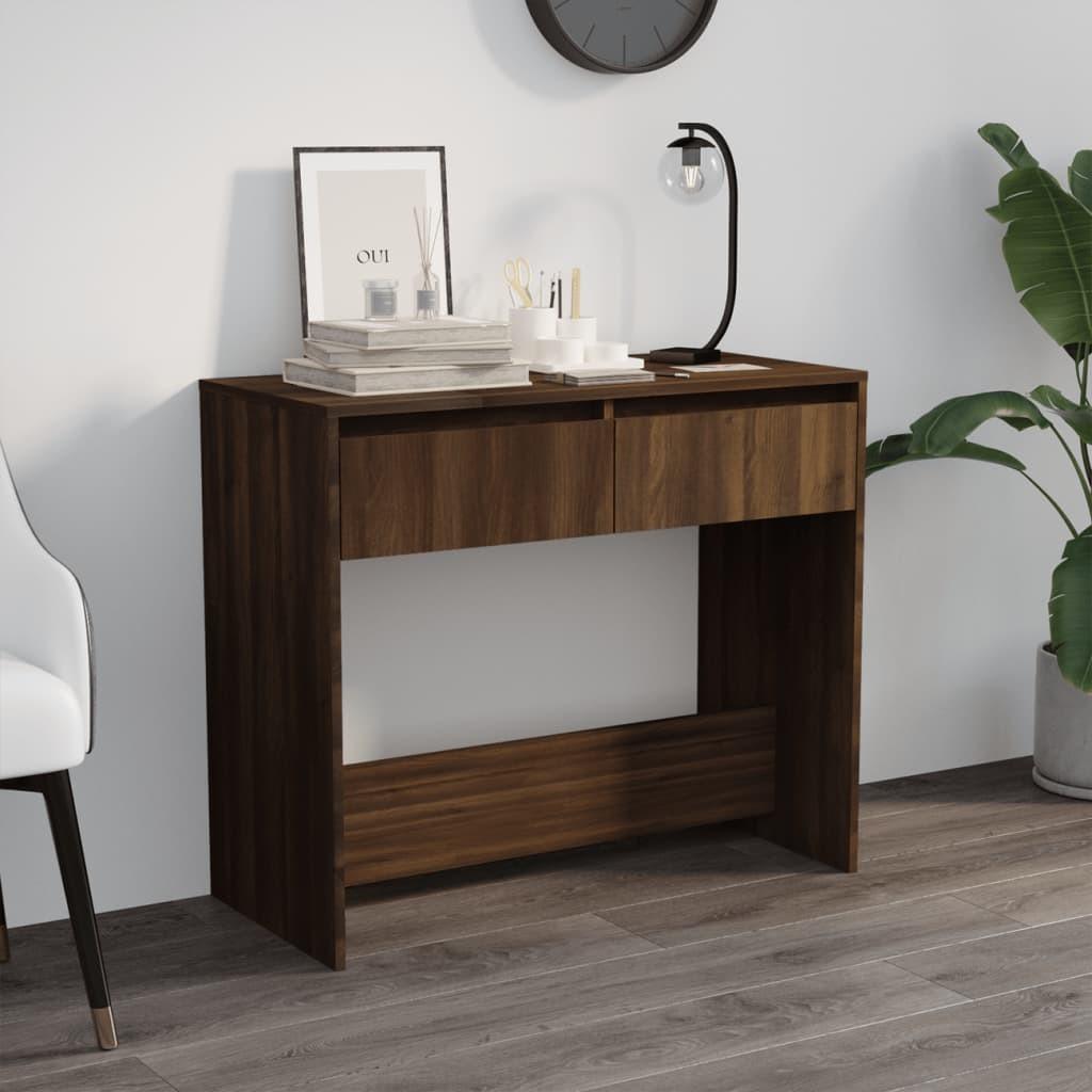 Konsolbord 89x41x76,5 cm stål brun egetræsfarve