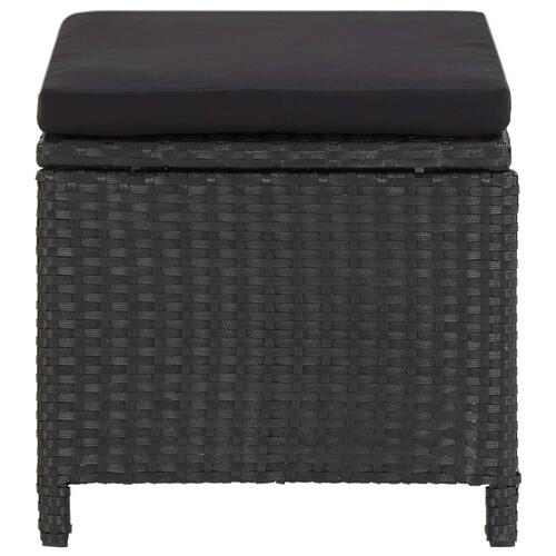 Haveskamler med hynder 2 stk. polyrattan sort