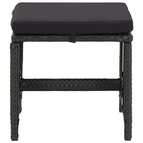 Haveskamler med hynder 2 stk. polyrattan sort