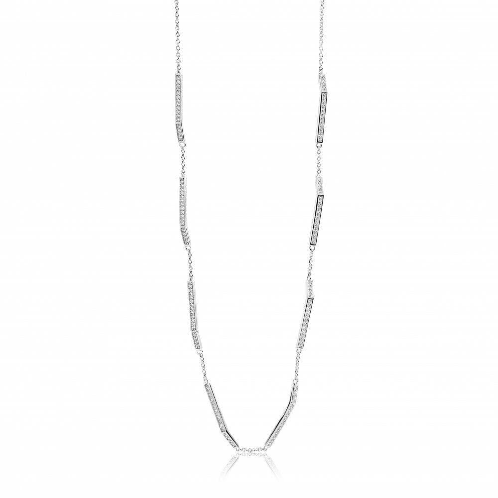 Sif Jakobs halskæde til kvinder C446-CZ, 35 cm - sterling sølv, grå