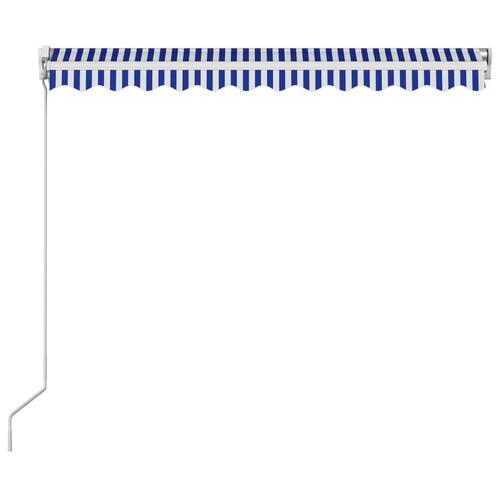 Foldemarkise manuel betjening 300 x 250 cm blå og hvid