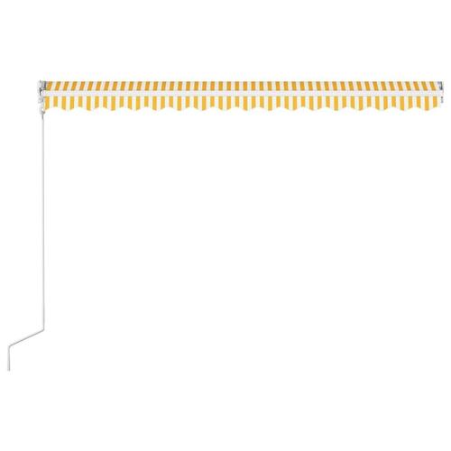 Automatisk foldemarkise 400 x 300 cm gul og hvid