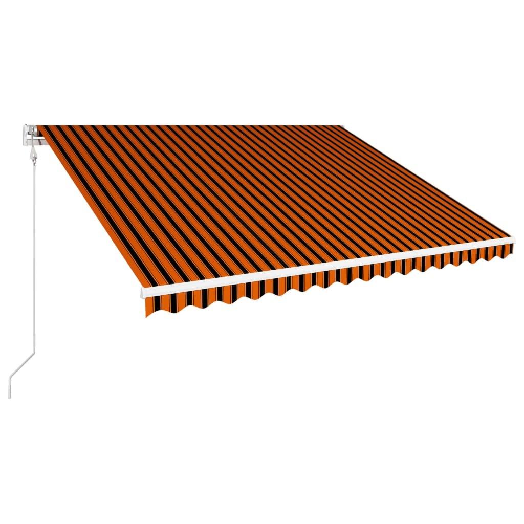 Automatisk foldemarkise 400 x 300 cm orange og brun