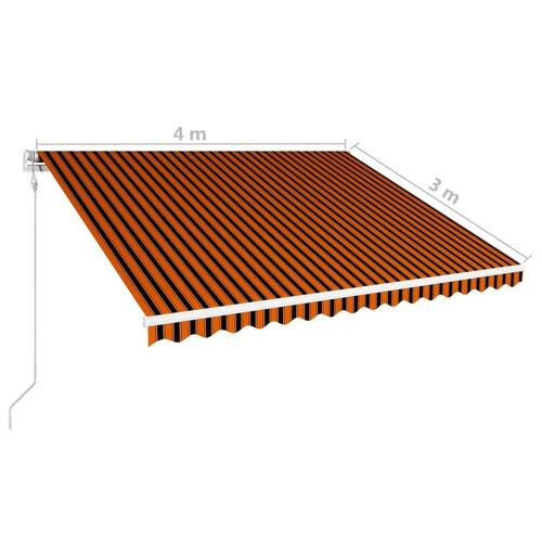 Automatisk foldemarkise 400 x 300 cm orange og brun