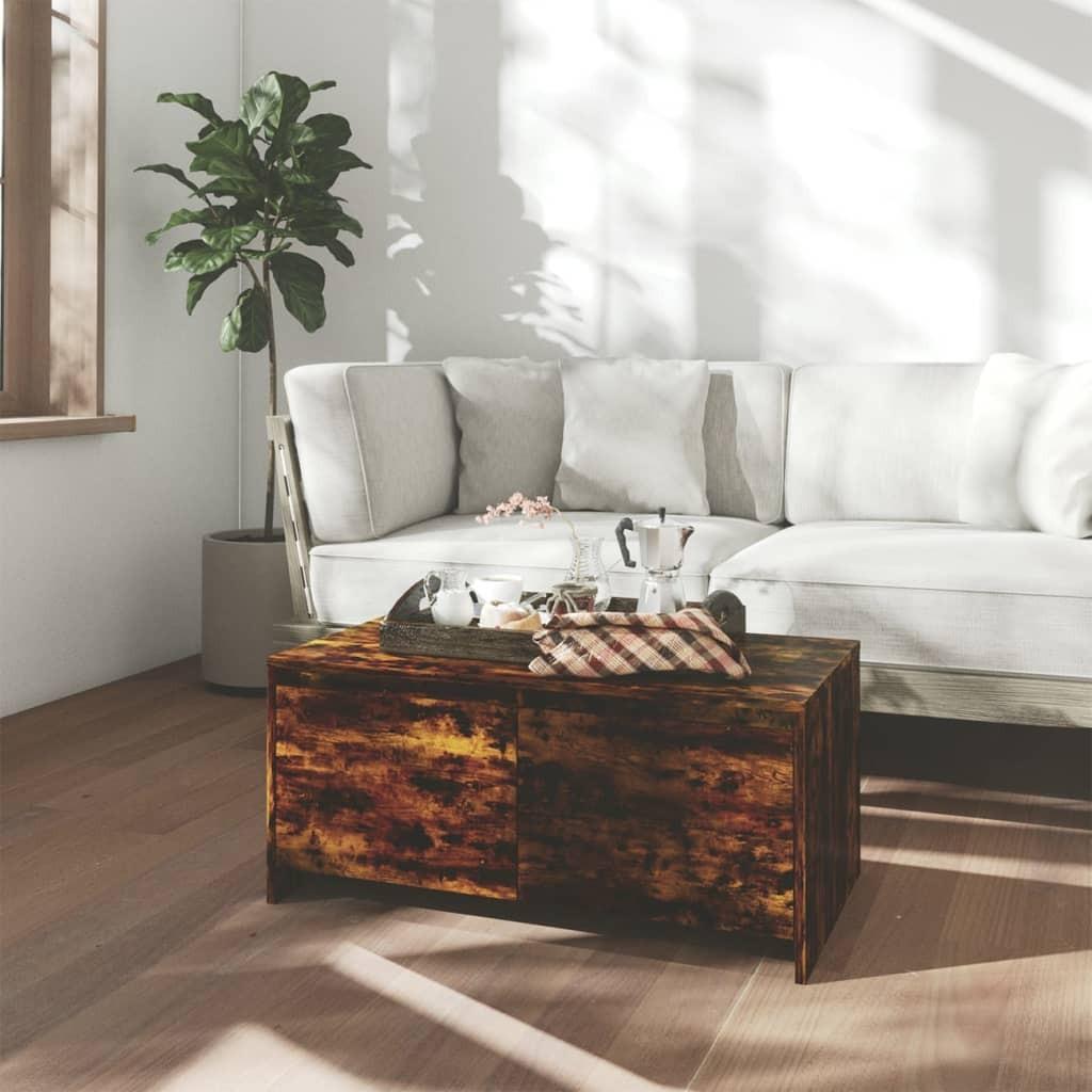Sofabord 90x50x41,5 cm konstrueret træ røget egetræsfarve