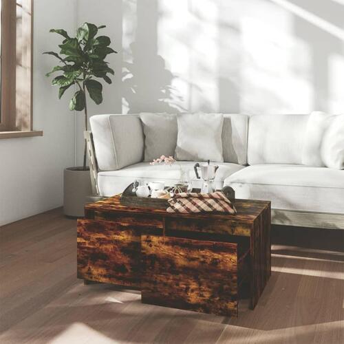 Sofabord 90x50x41,5 cm konstrueret træ røget egetræsfarve