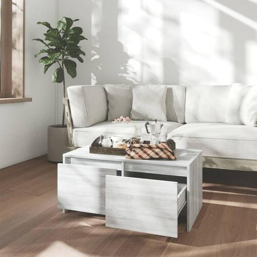 Sofabord 90x50x41,5 cm konstrueret træ grå sonoma-eg
