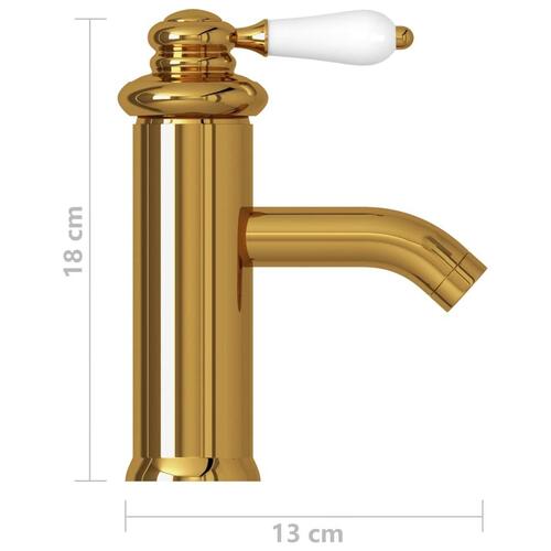 Vandhane til badeværelseshåndvask 130x180 mm guldfarvet