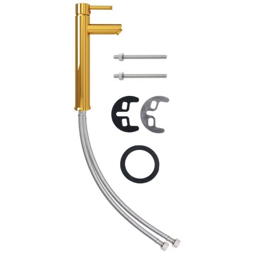 Håndvask til badeværelse m. hane og bundventil hærdet glas sort